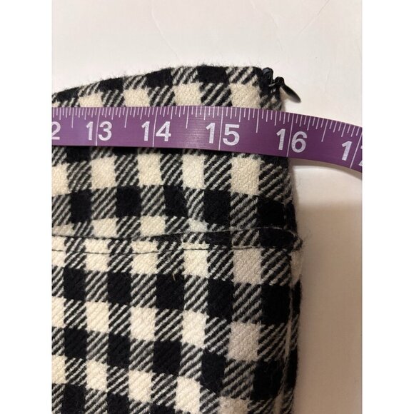 MOSCHINO Love Retro Plaid Pants 100% Wool Black White Size 8 - Picture 6 of 7